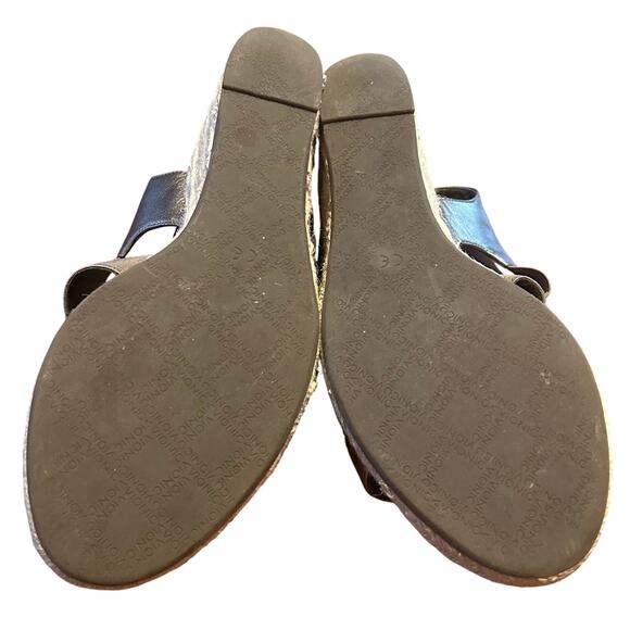 Vionic Ainsleigh Espadrile Wedge Heel Sandal Gold Leather Cross Strap Women's 7 - Picture 3 of 3